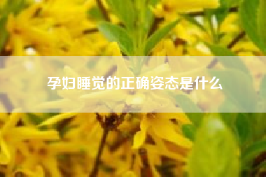 孕妇睡觉的正确姿态是什么？孕妇最好睡觉姿势？