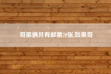 哥弟俩共有邮票70张,如果哥;双胞胎兄弟，哥哥娶穷丫头，弟弟娶富家女，9年后弟弟后悔了?